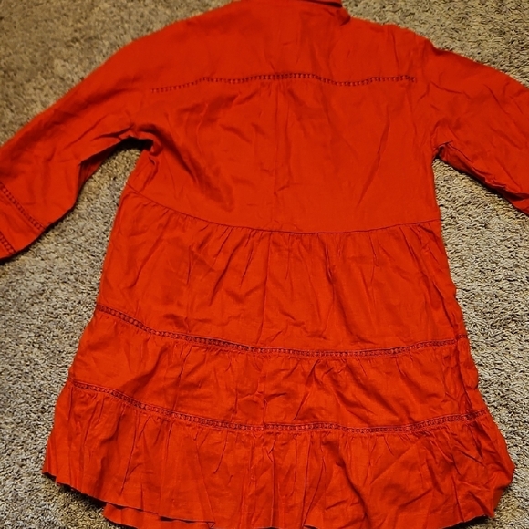 The Bettina Linen Blend Tiered Mini Shirt Dress By Maeve - Picture 12 of 12